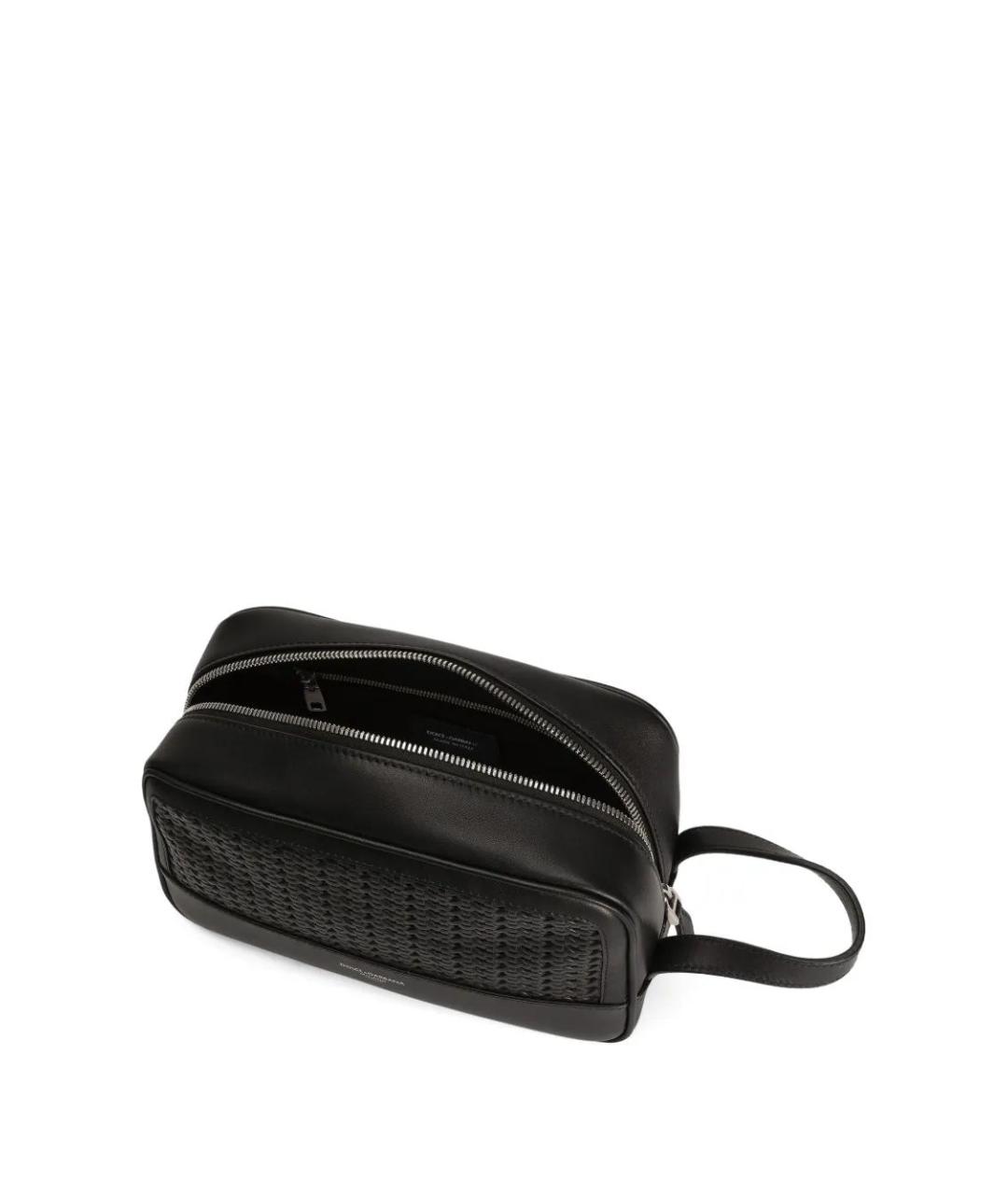 DOLCE&GABBANA Черная кожаная барсетка, фото 4