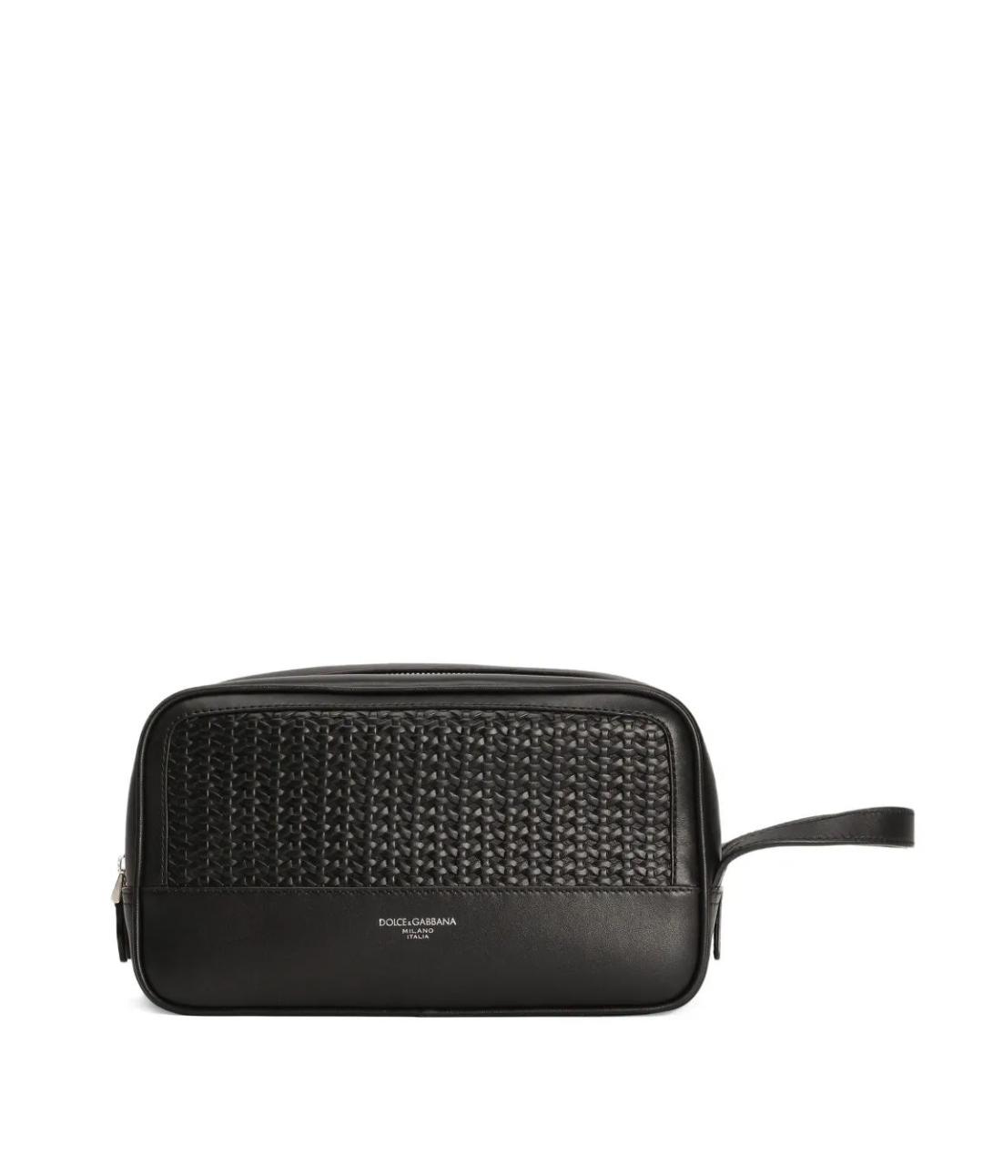 DOLCE&GABBANA Черная кожаная барсетка, фото 1