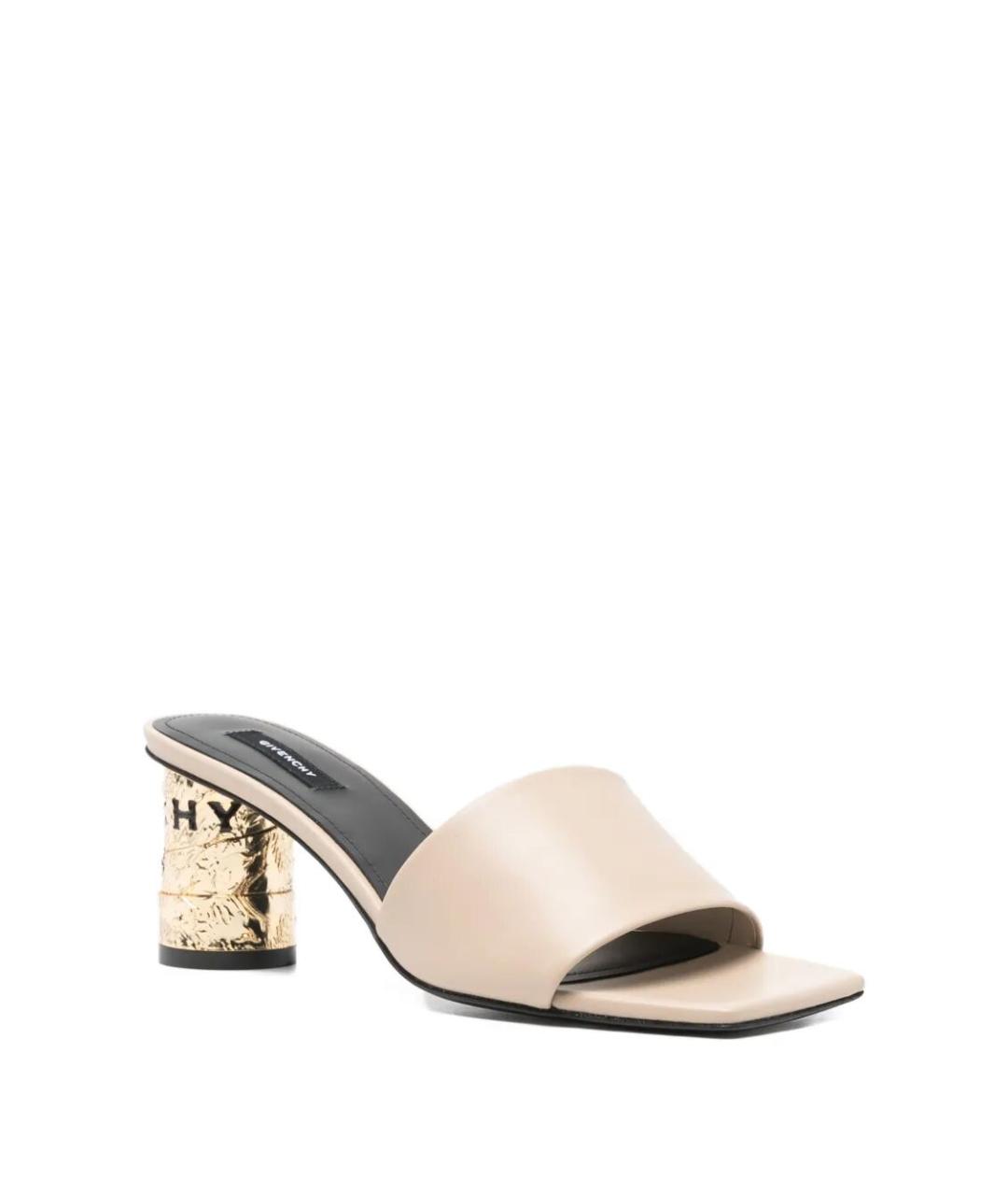 GIVENCHY Бежевые кожаные сандалии, фото 2