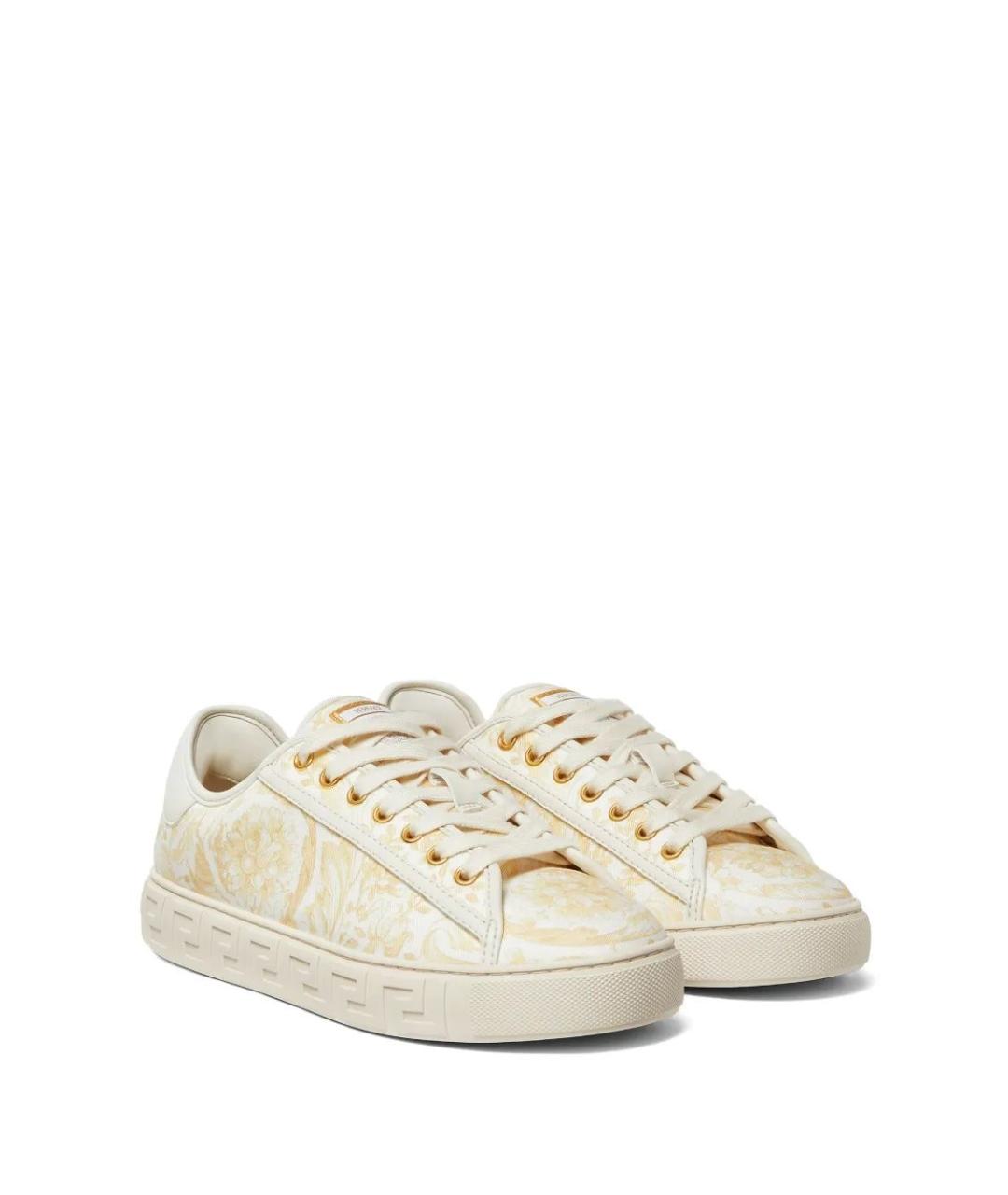 VERSACE Бежевые текстильные кроссовки, фото 2