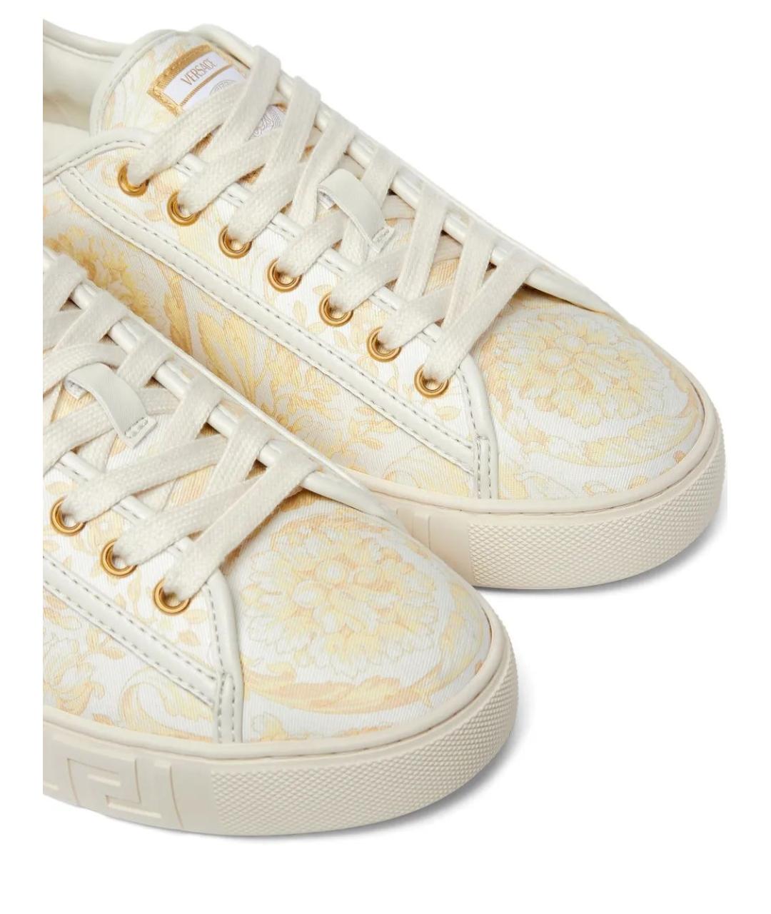 VERSACE Бежевые текстильные кроссовки, фото 4