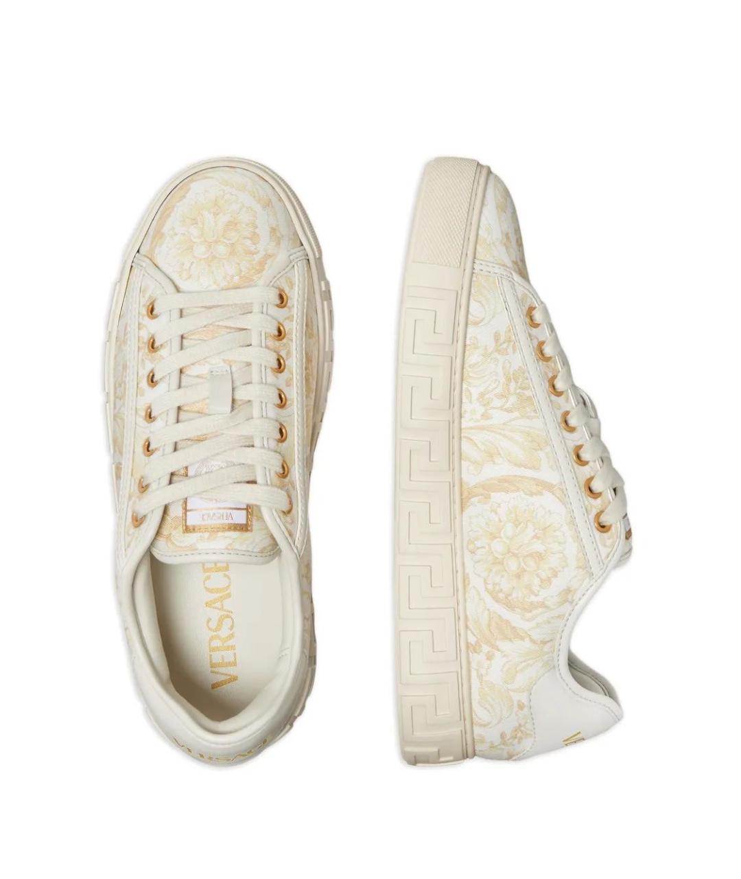 VERSACE Бежевые текстильные кроссовки, фото 3