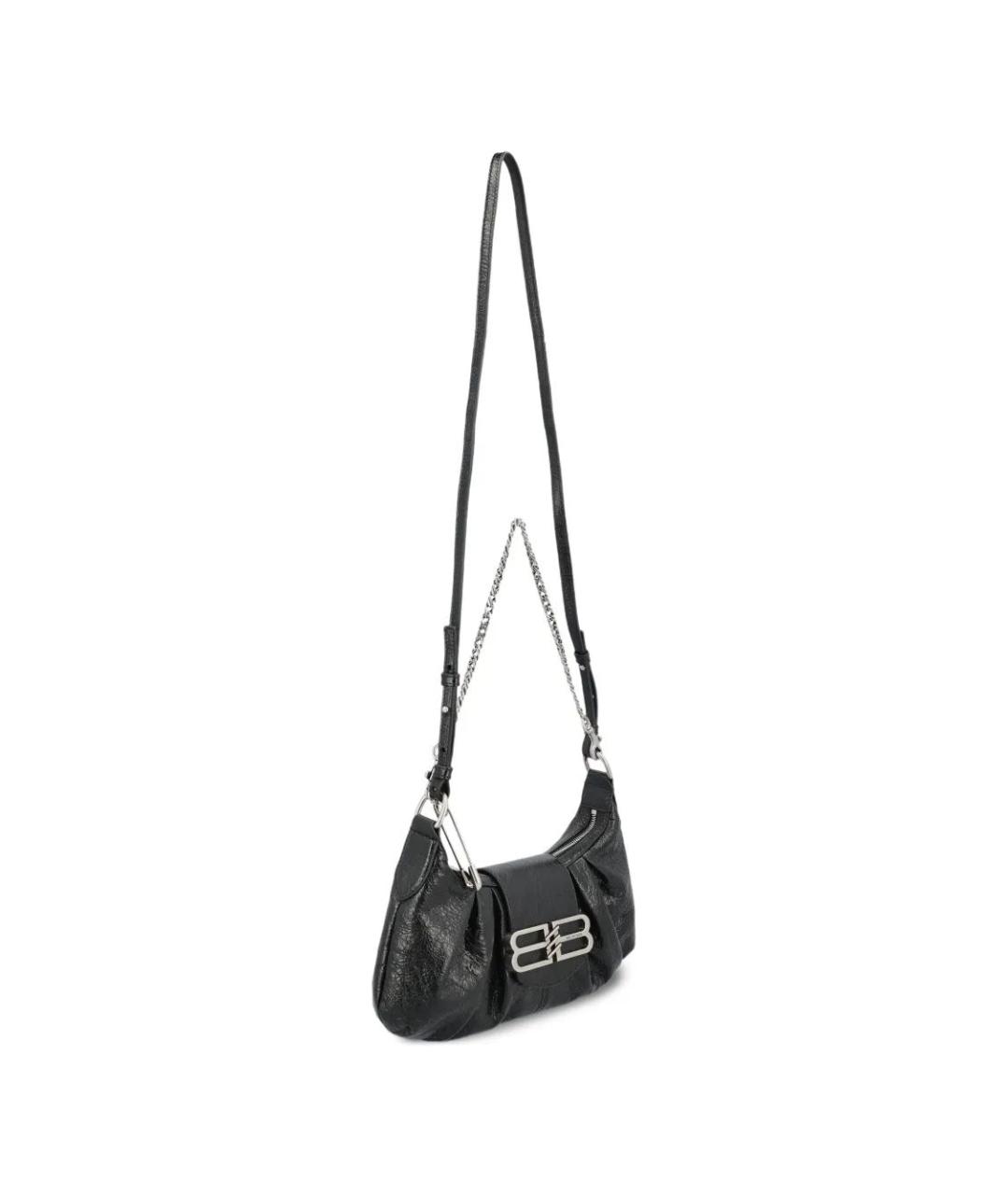 BALENCIAGA Черная кожаная сумка через плечо, фото 3