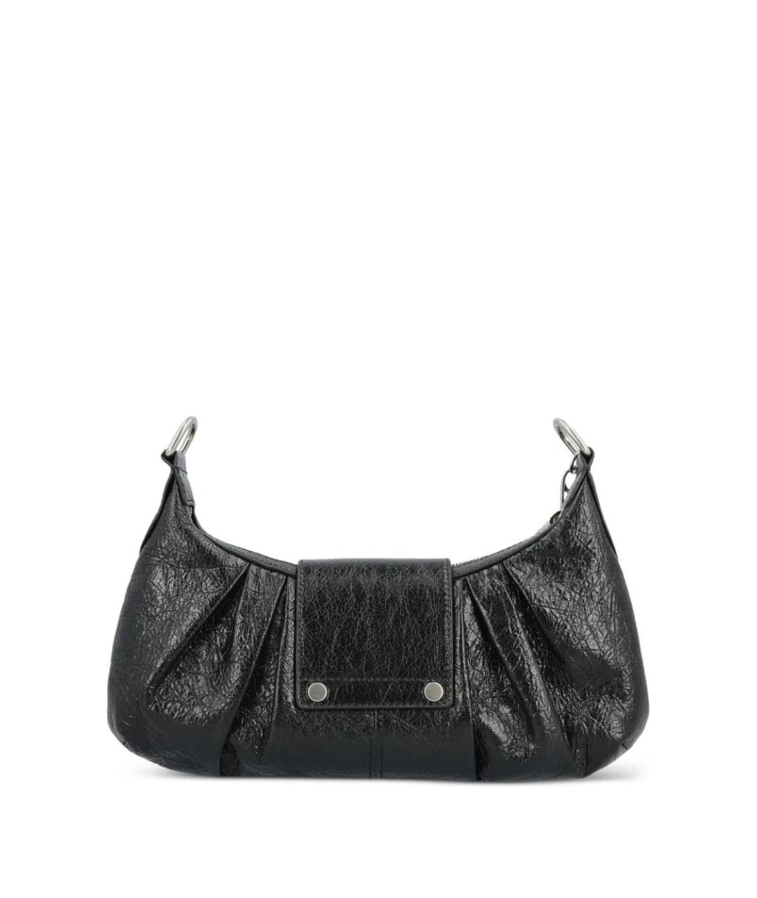 BALENCIAGA Черная кожаная сумка через плечо, фото 2