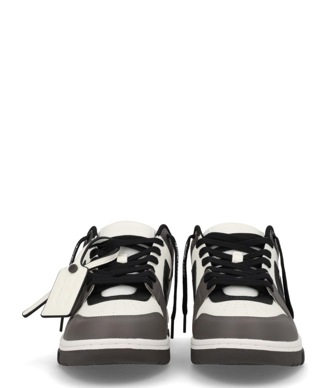 OFF-WHITE Серые кожаные низкие кроссовки / кеды, фото 3