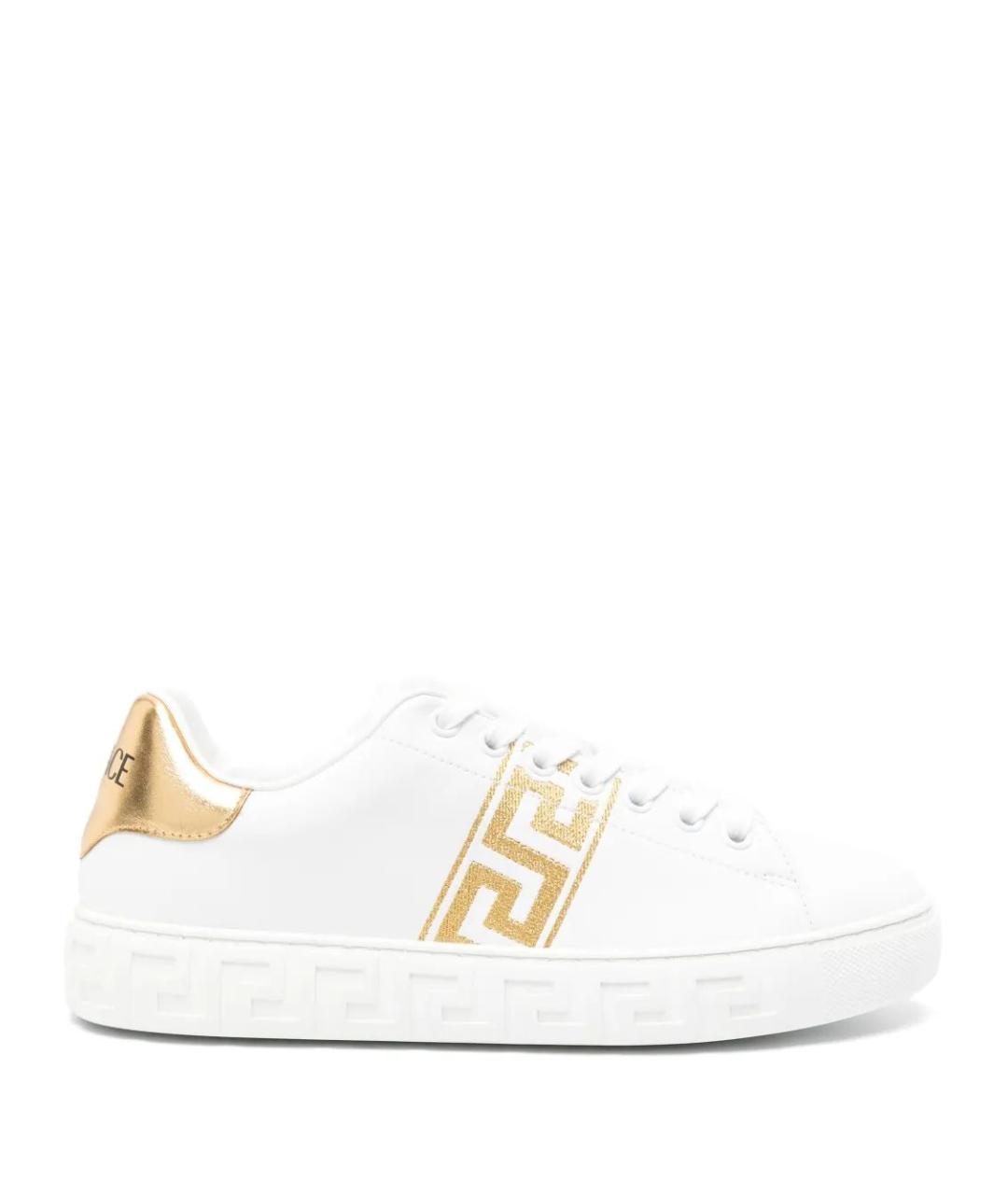 VERSACE Белые кожаные кеды, фото 1