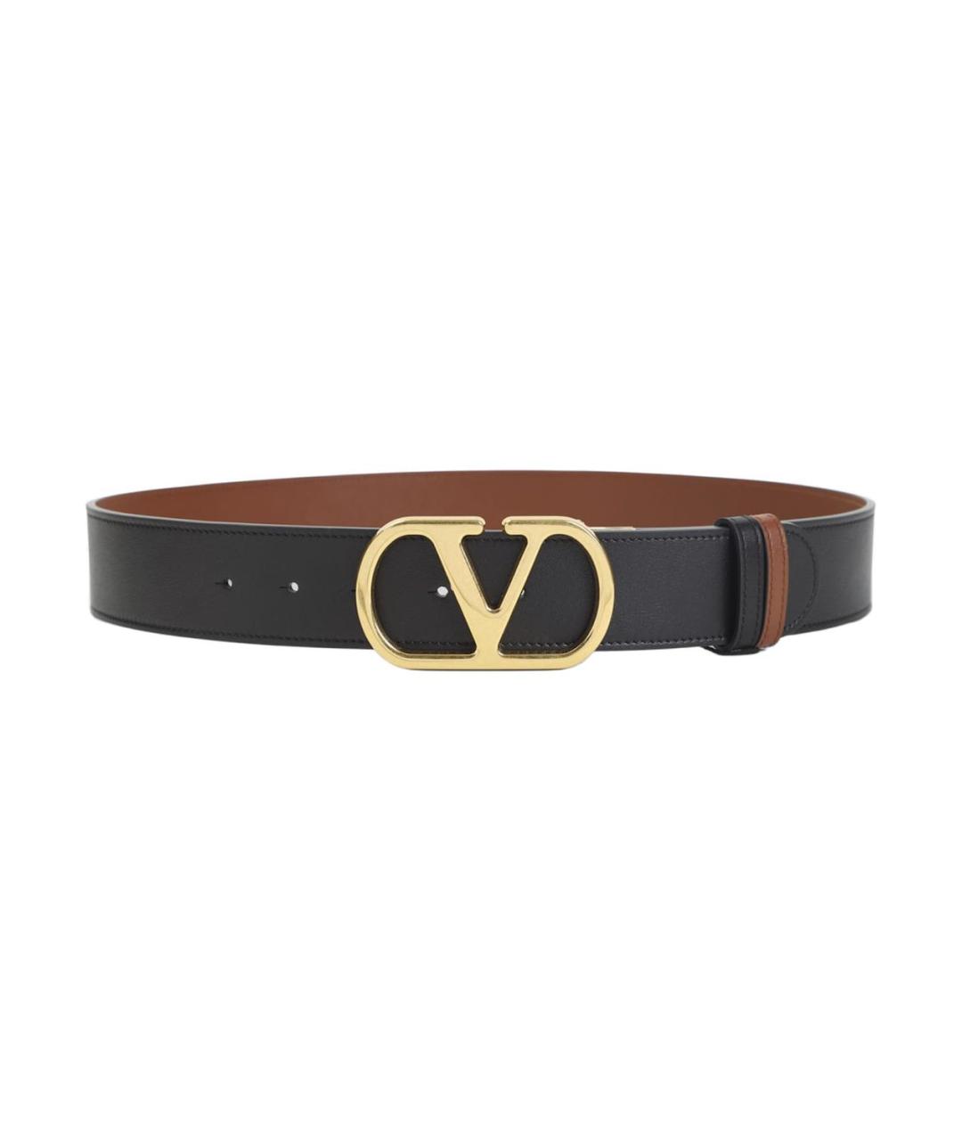 VALENTINO Черный кожаный ремень, фото 1