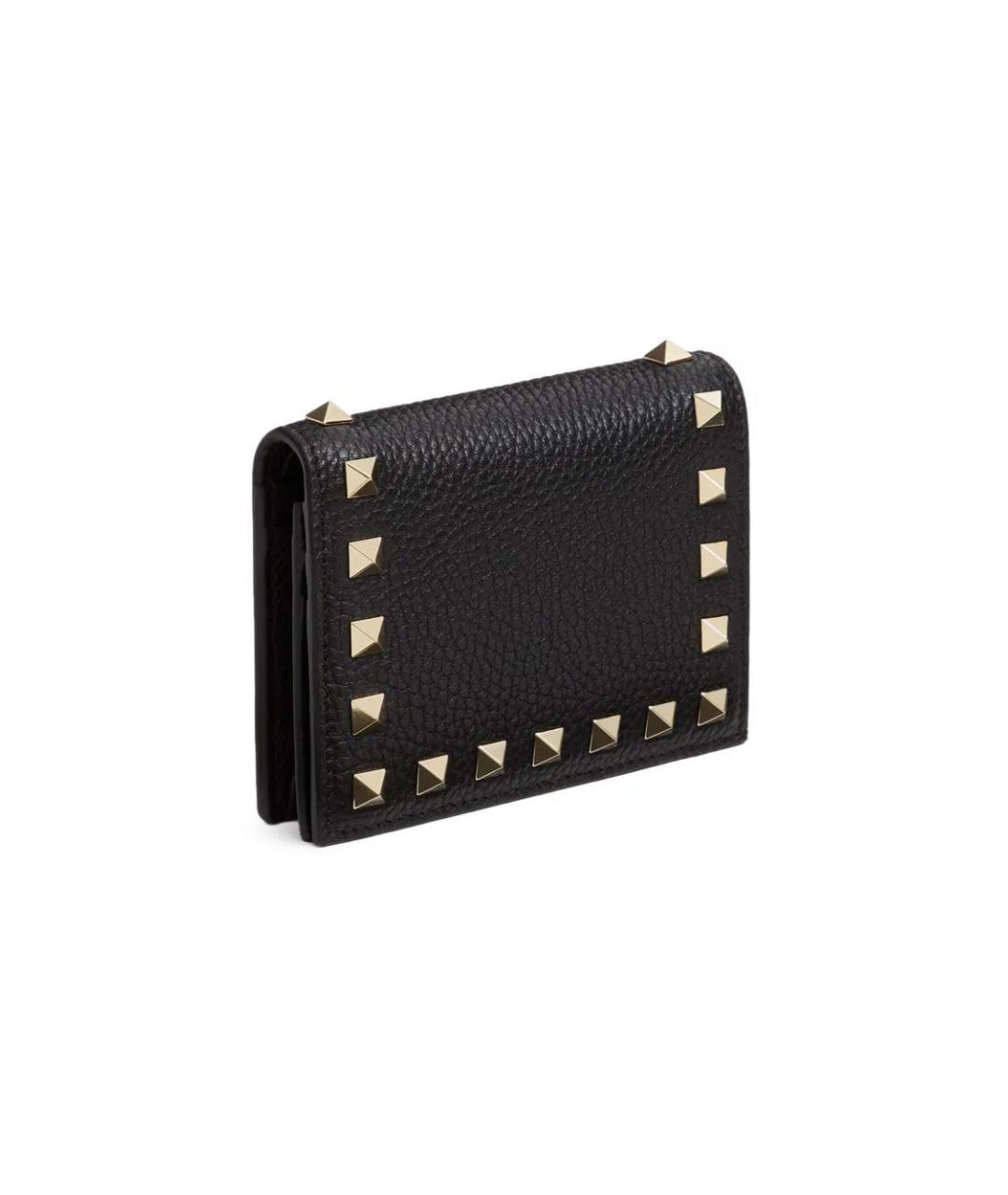 VALENTINO Черный кожаный кошелек, фото 2