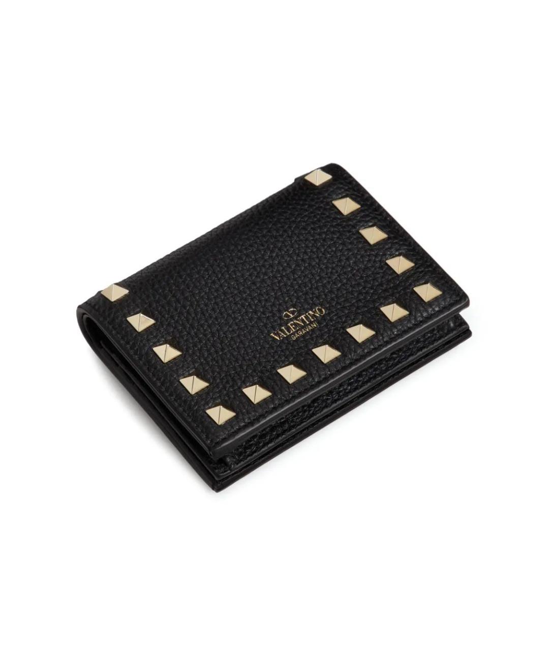 VALENTINO Черный кожаный кошелек, фото 3