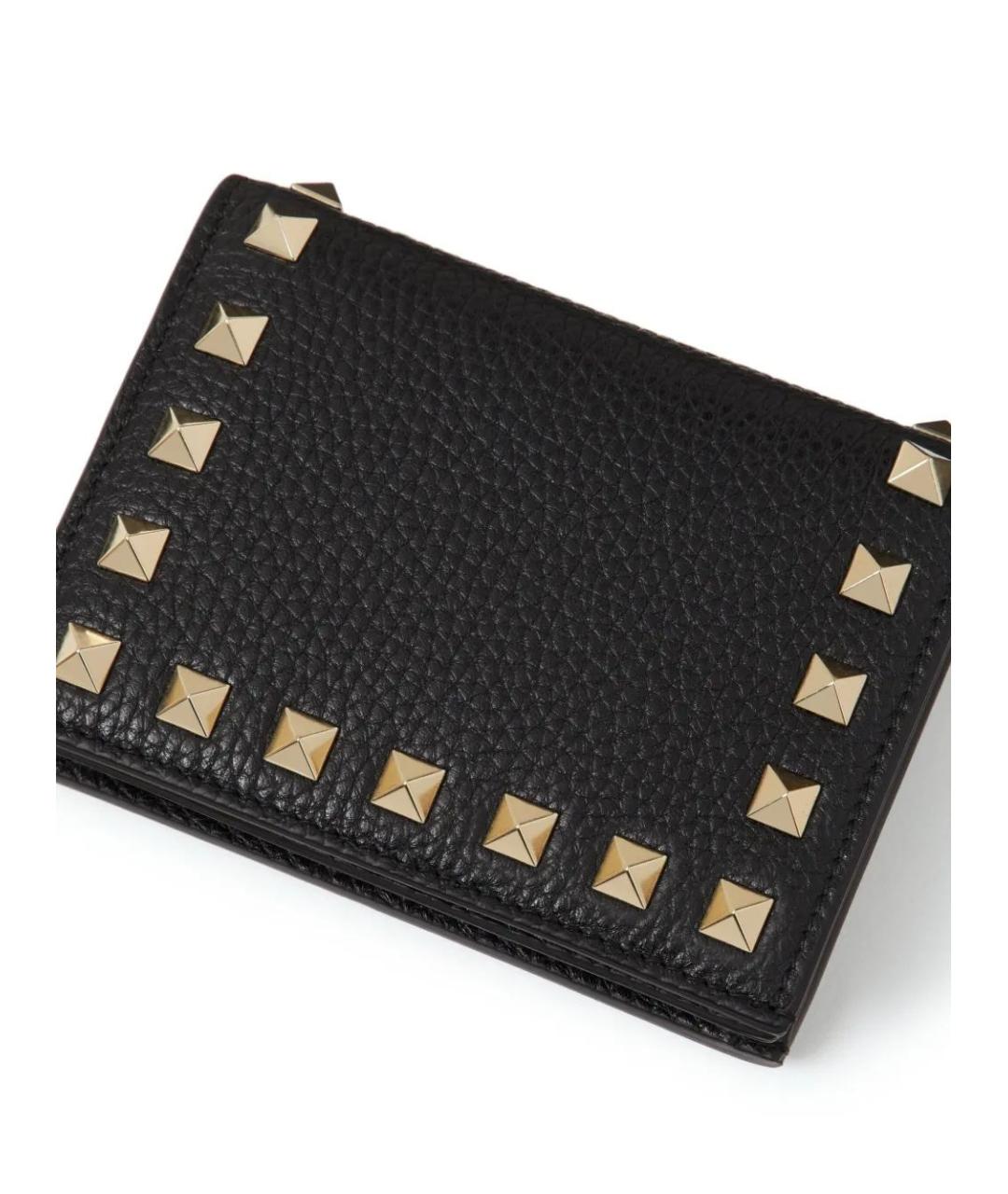 VALENTINO Черный кожаный кошелек, фото 5