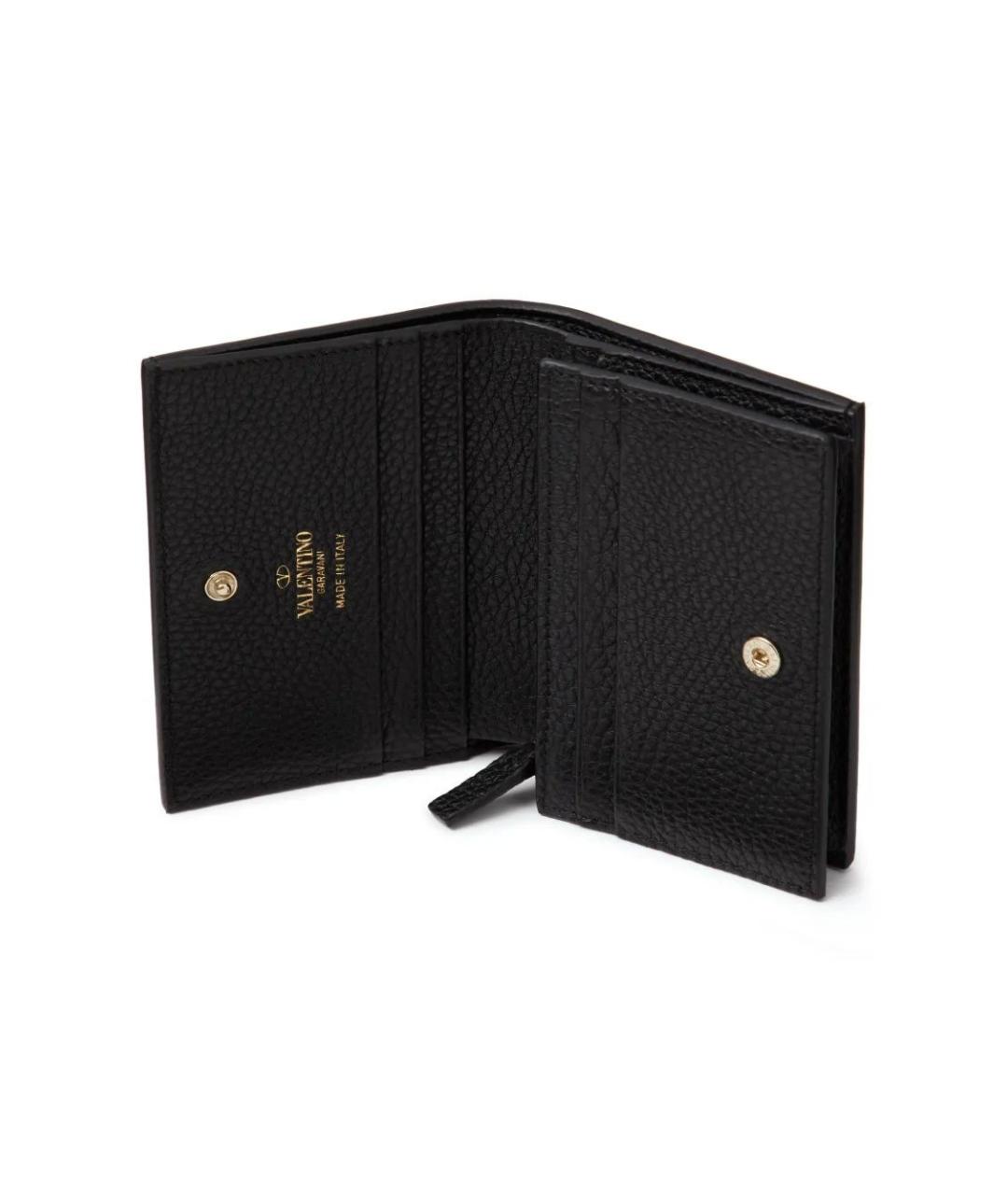 VALENTINO Черный кожаный кошелек, фото 4