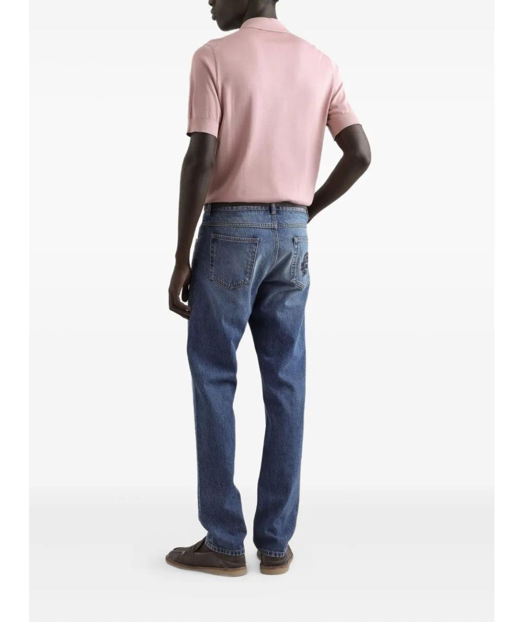 DOLCE&GABBANA Синие хлопковые прямые джинсы, фото 3