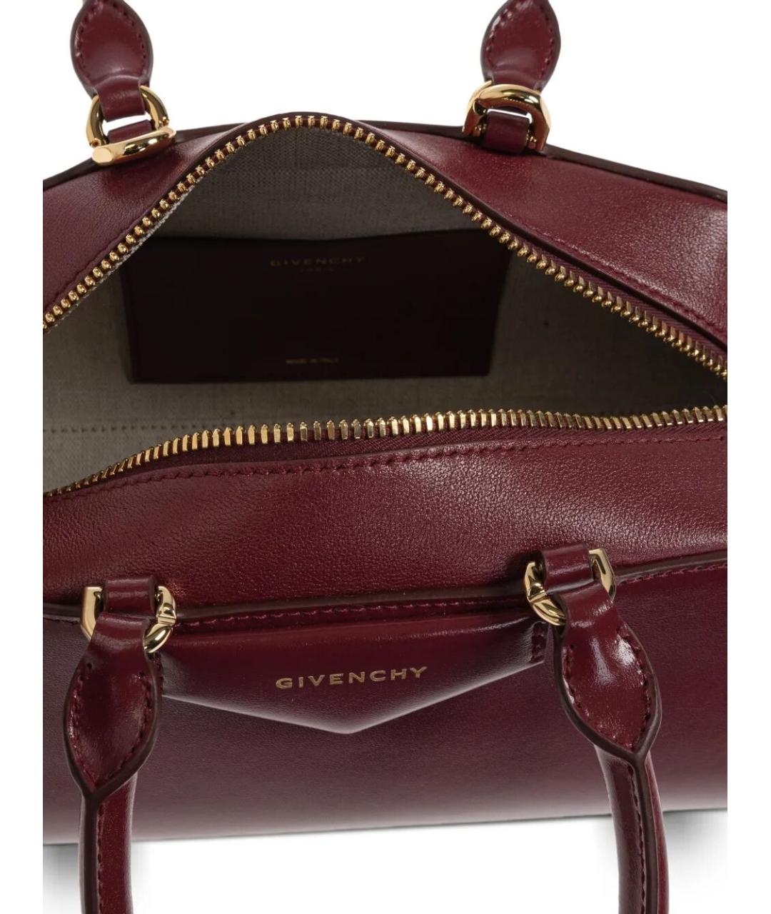 GIVENCHY Бордовая кожаная сумка с короткими ручками, фото 5