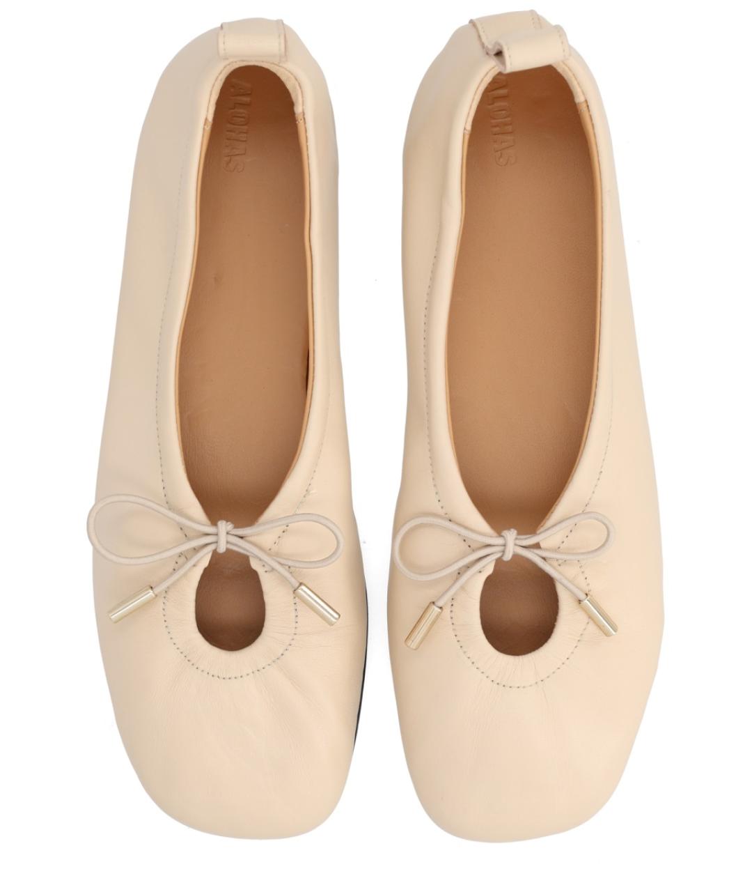 ALOHAS Желтые кожаные балетки, фото 5