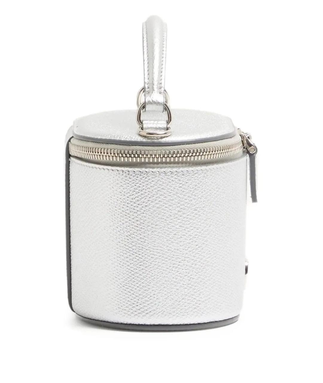 VALENTINO Серебряная кожаная сумка с короткими ручками, фото 4