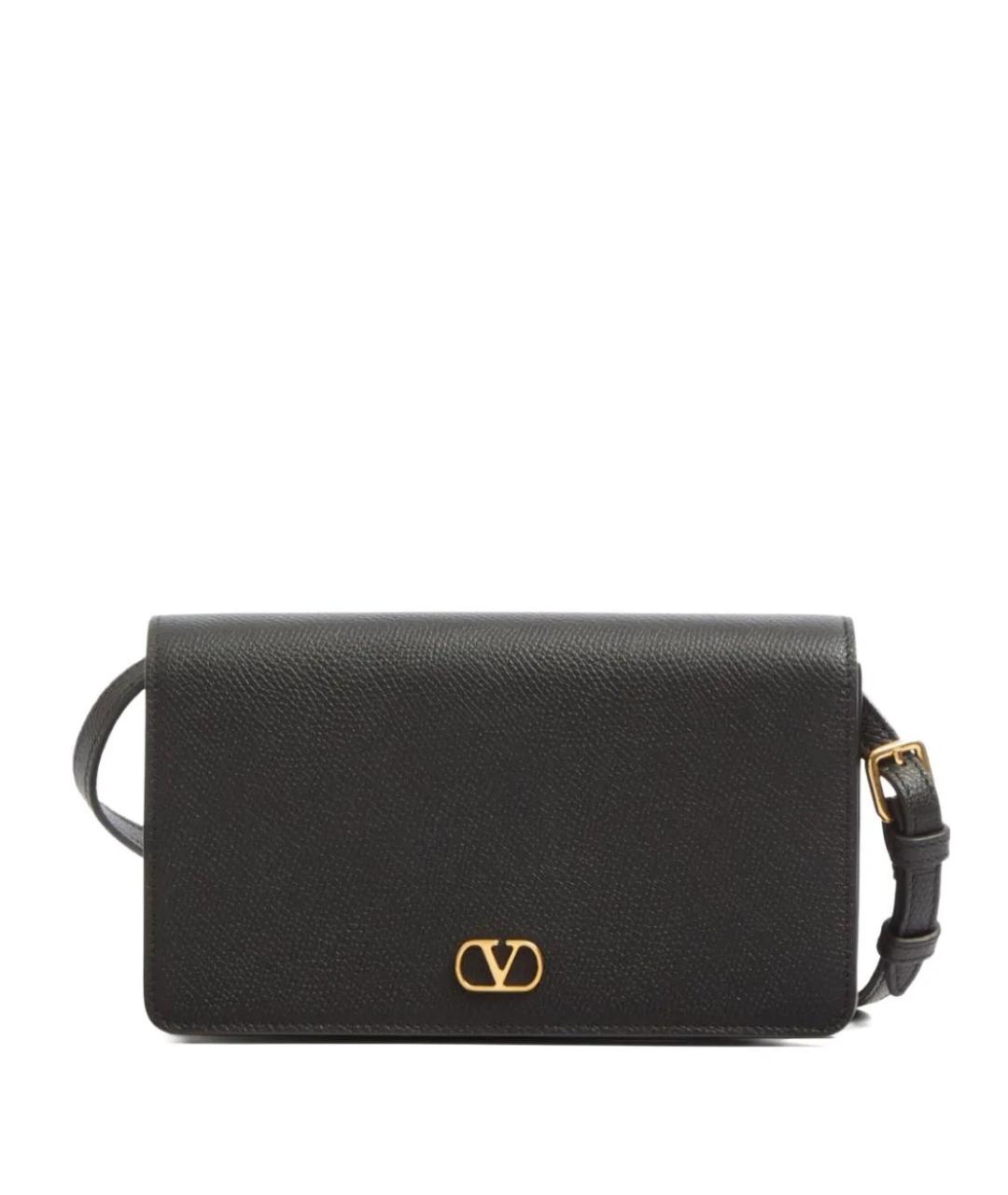 VALENTINO Черная кожаная сумка через плечо, фото 1