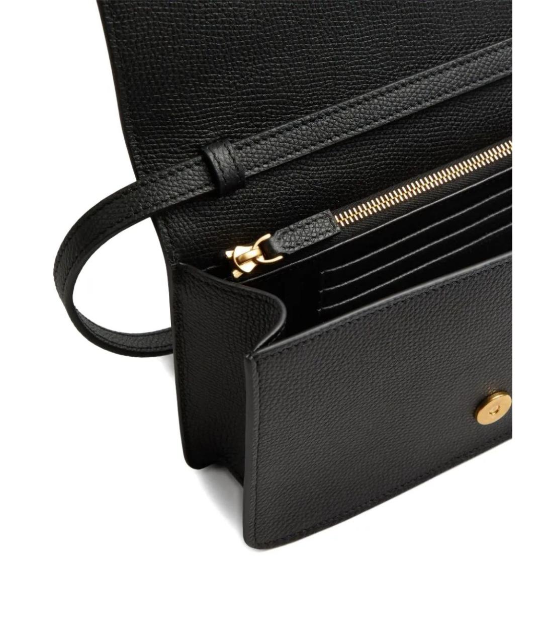 VALENTINO Черная кожаная сумка через плечо, фото 3