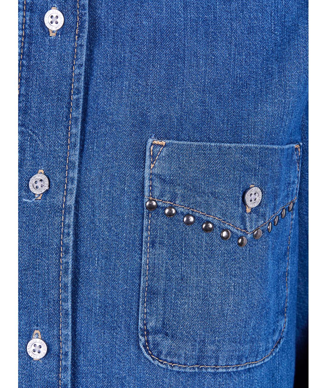7 FOR ALL MANKIND Синяя хлопковая рубашка, фото 3