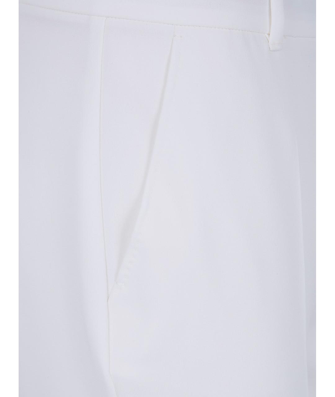 MAX MARA STUDIO Белые полиэстеровые прямые брюки, фото 3