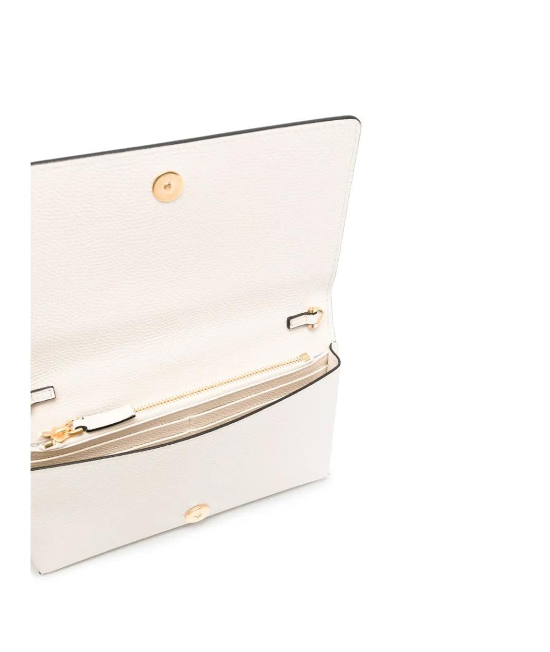 VALENTINO Белая кожаная сумка через плечо, фото 4