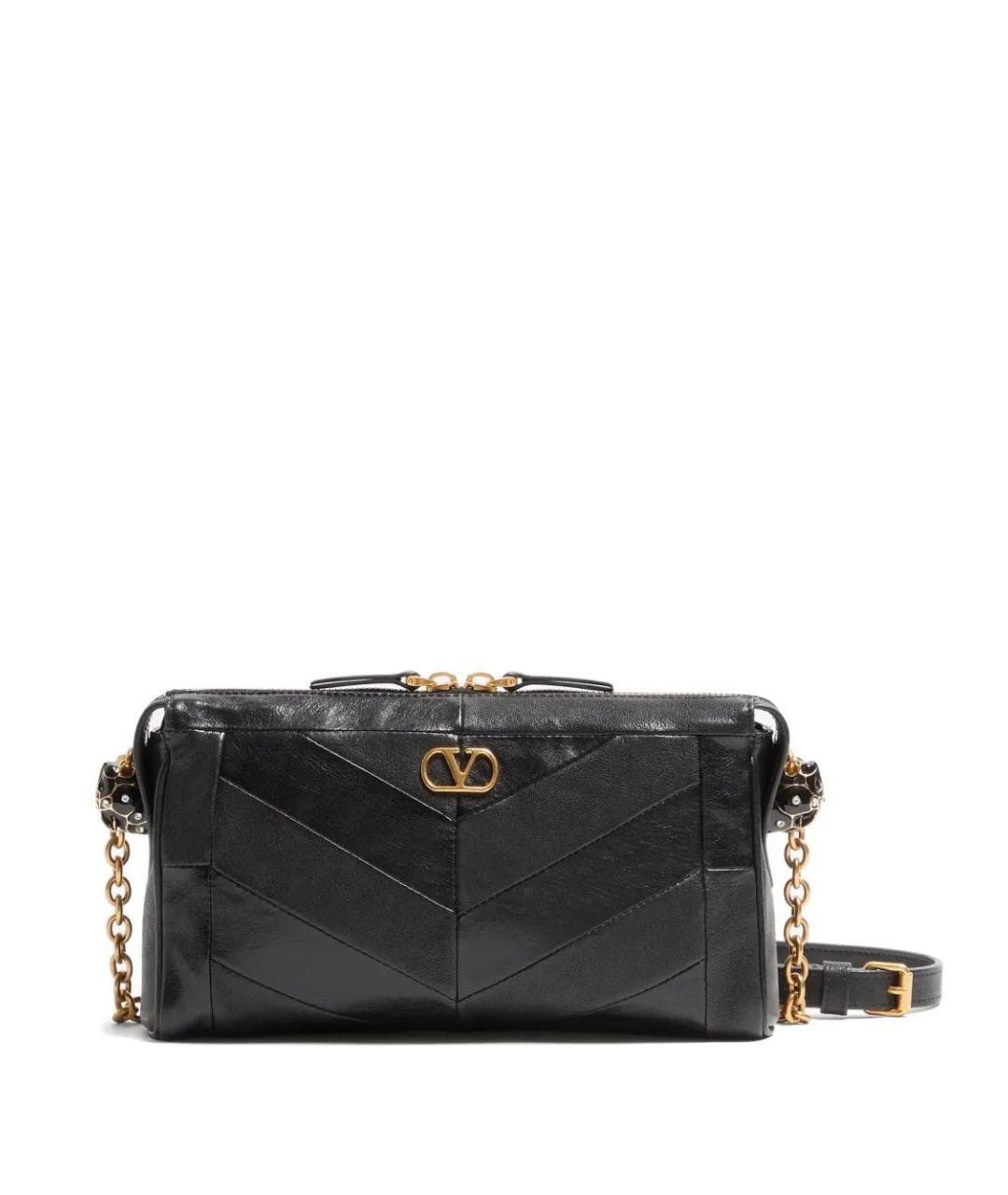 VALENTINO Черная кожаная сумка через плечо, фото 1