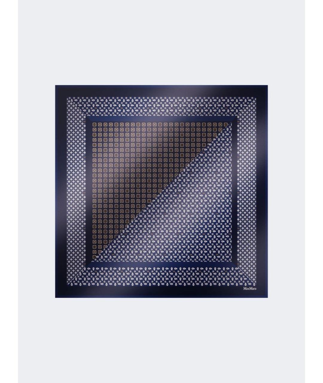 MAX MARA Синий шелковый платок, фото 4