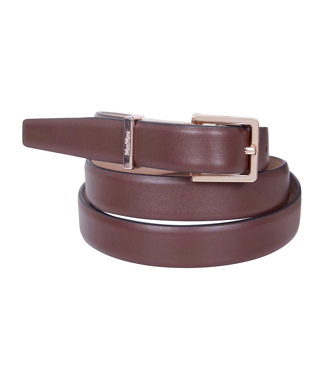 MAX MARA Коричневый кожаный ремень, фото 1