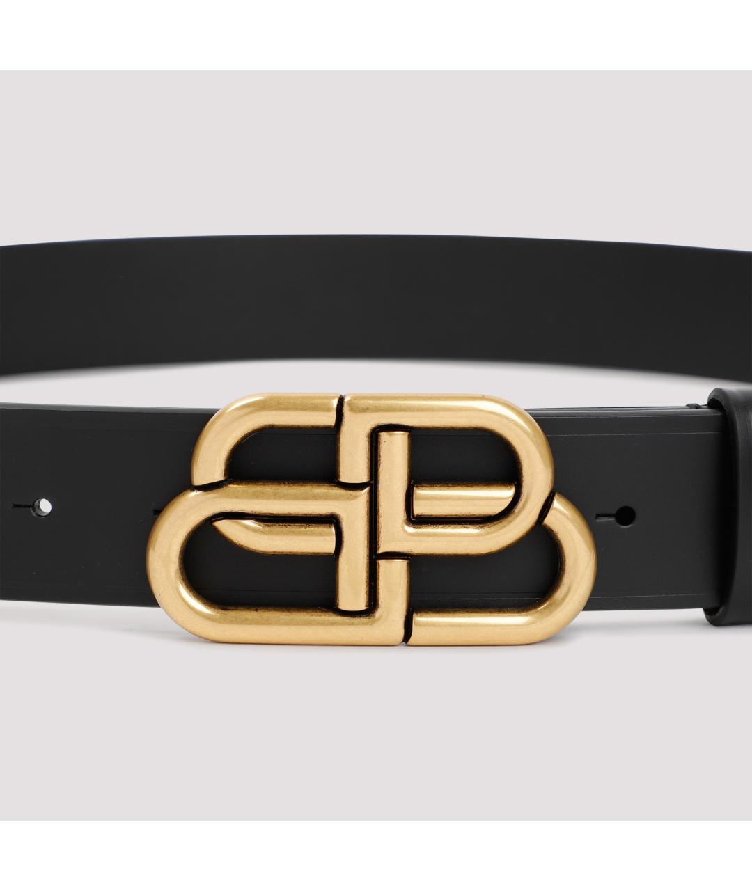 BALENCIAGA Черный кожаный ремень, фото 3