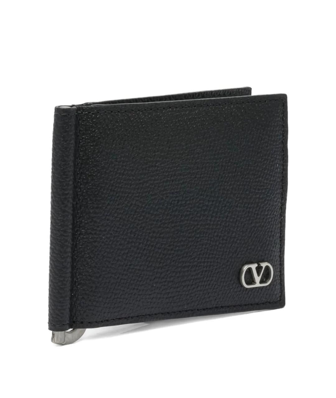 VALENTINO Черный кожаный кошелек, фото 3