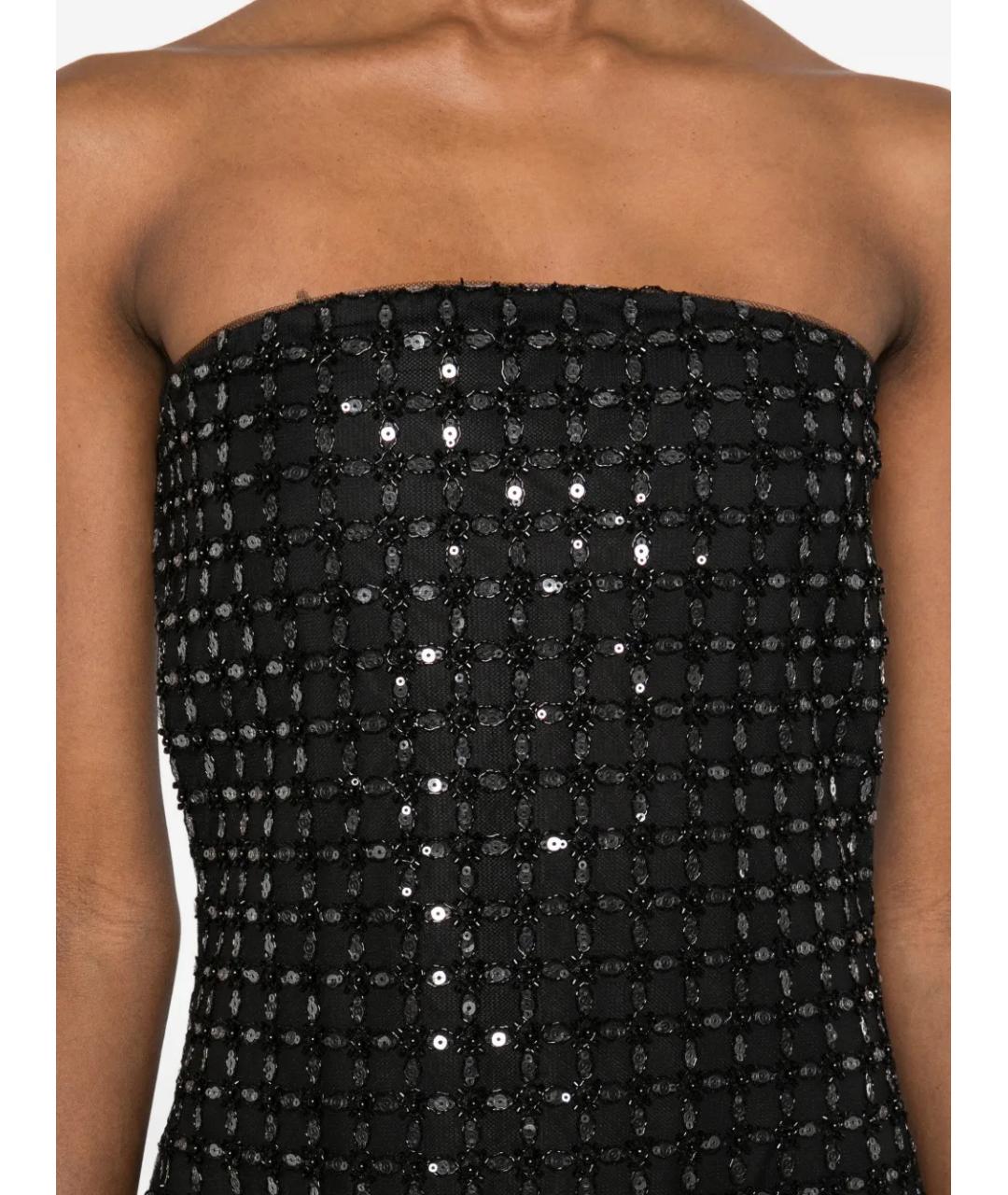 ROTATE Черное полиэстеровое вечернее платье, фото 5