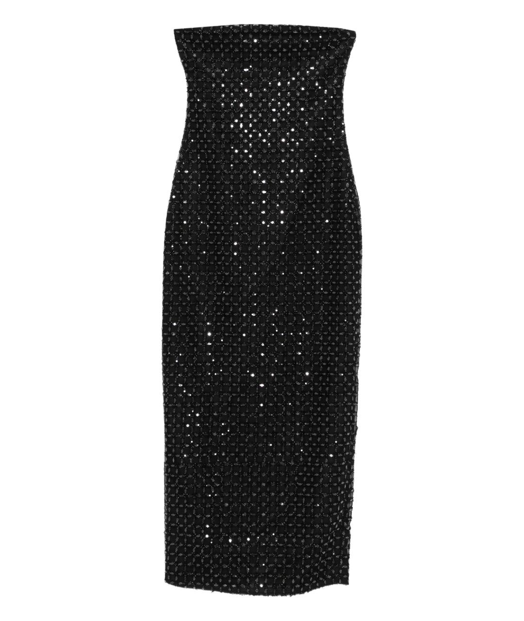 ROTATE Черное полиэстеровое вечернее платье, фото 1