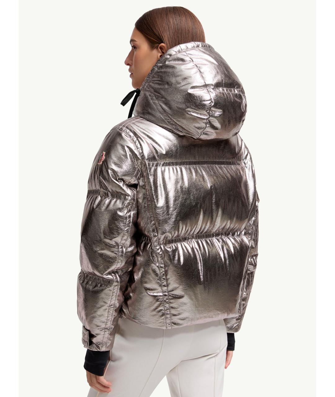 MONCLER Серебряная полиэстеровая куртка, фото 3