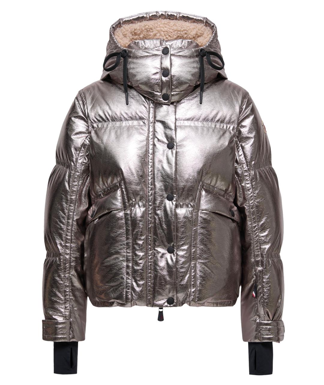 MONCLER Серебряная полиэстеровая куртка, фото 1