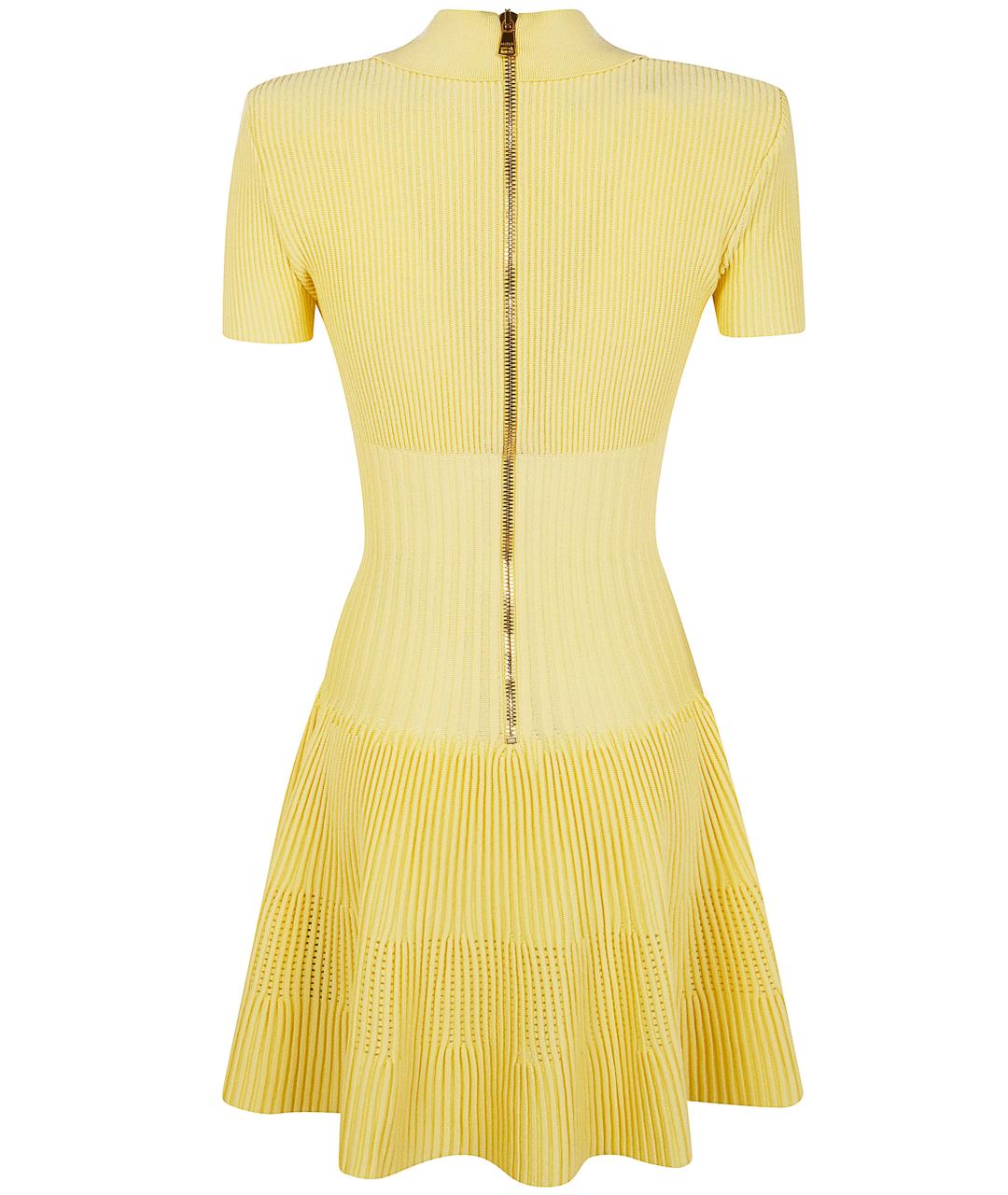 BALMAIN Желтое полиэстеровое повседневное платье, фото 2