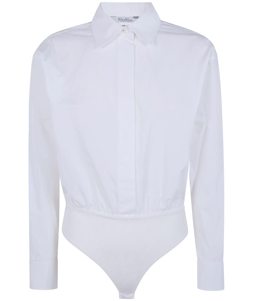 MAX MARA Белая хлопковая рубашка, фото 1