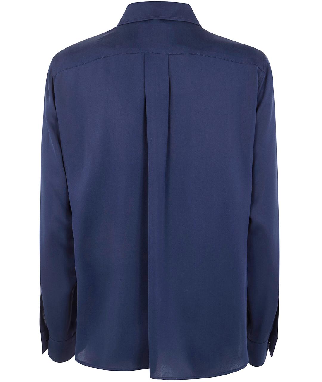 MAX MARA Синяя шелковая рубашка, фото 2