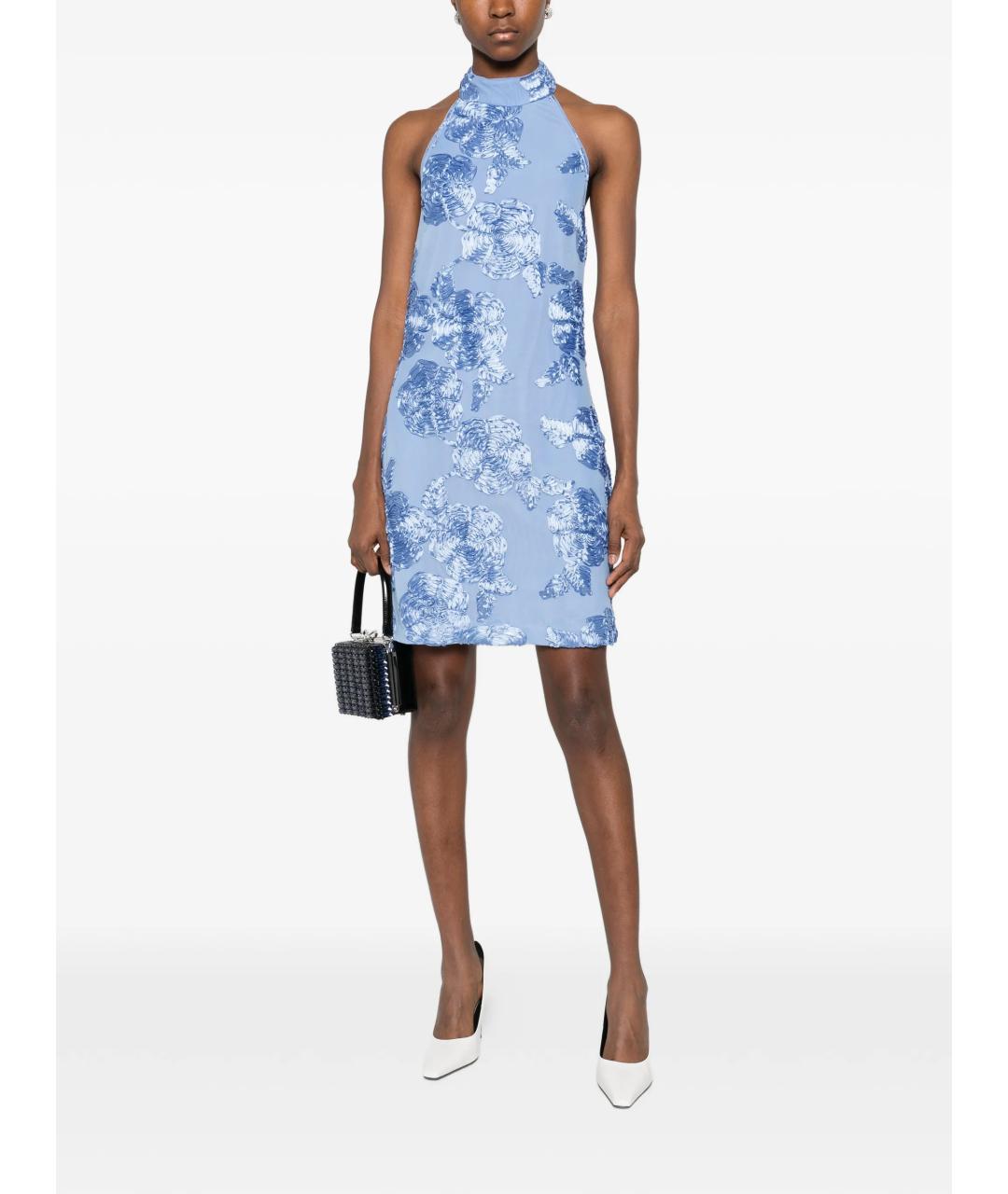 ROTATE Голубое полиэстеровое платье, фото 2