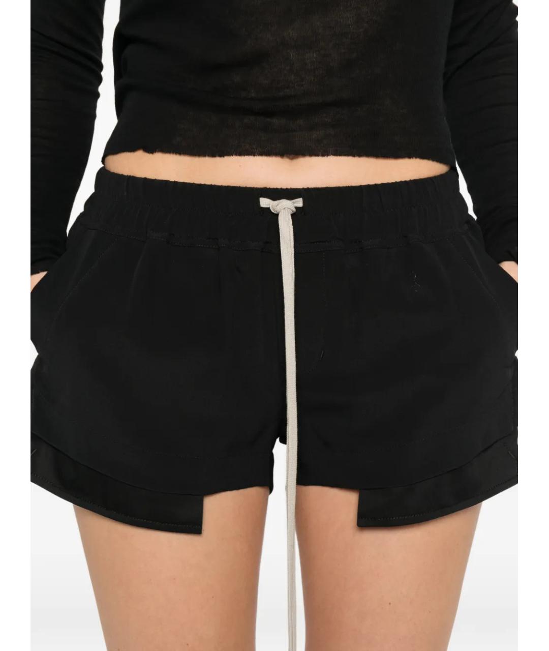 RICK OWENS Черные ацетатные шорты, фото 5