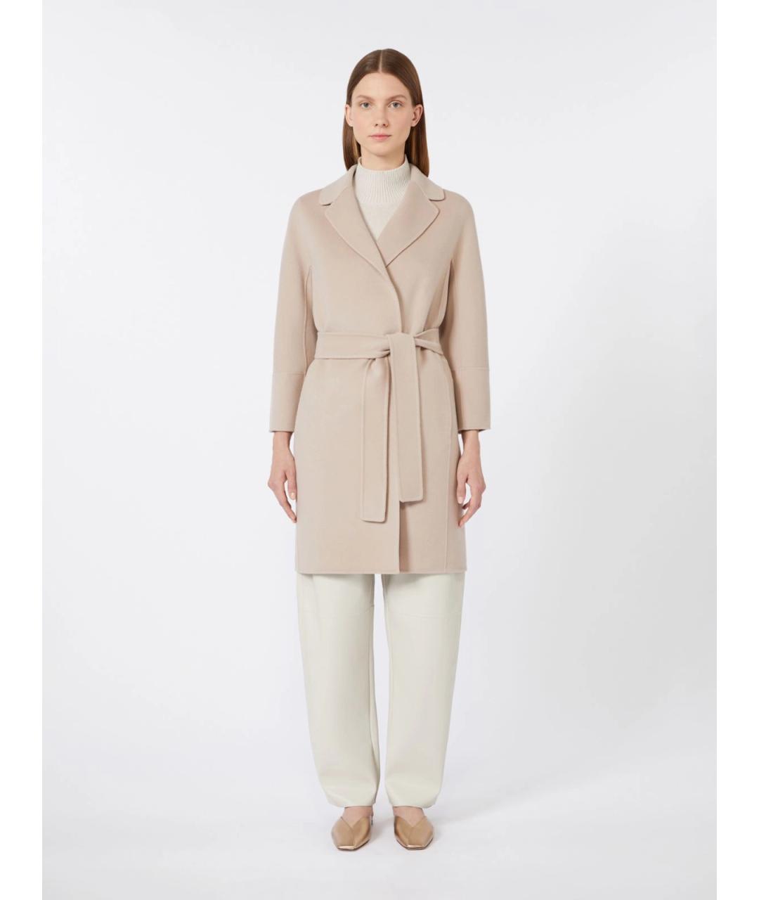 'S MAX MARA Бежевое шерстяное пальто, фото 3