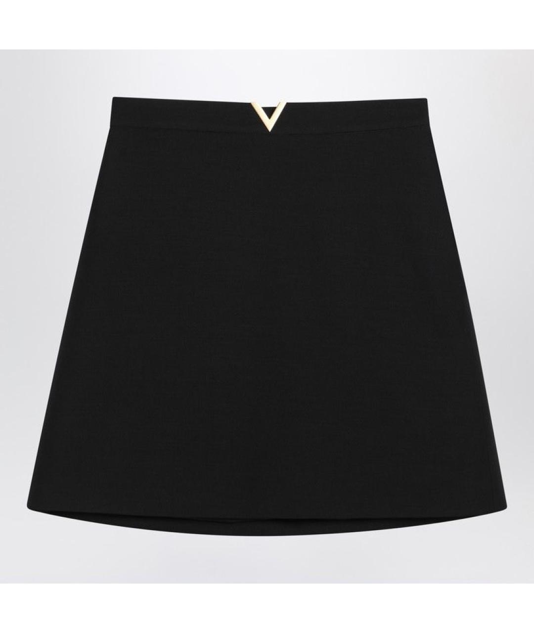 VALENTINO Черная шерстяная юбка мини, фото 4