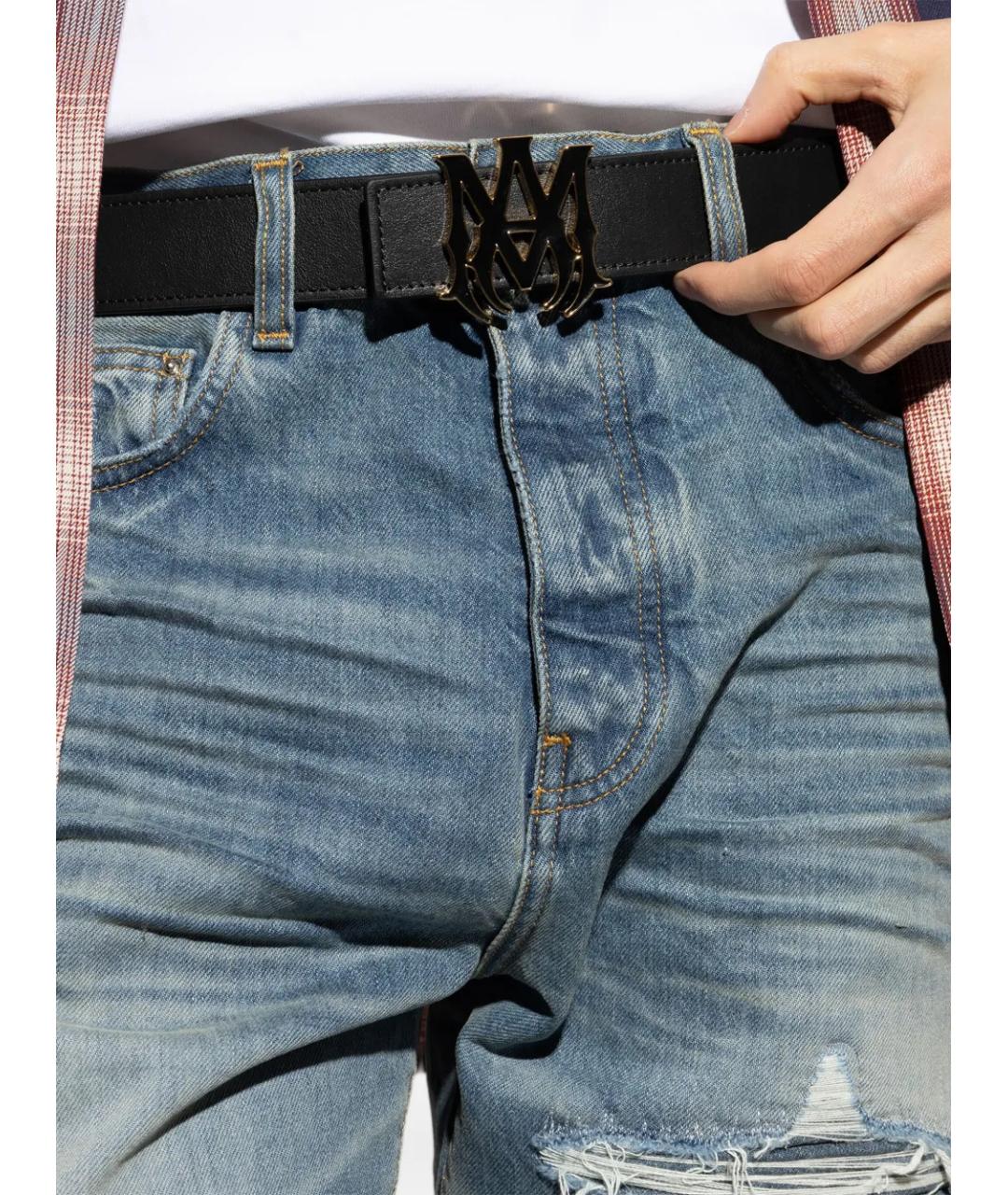 AMIRI Черный кожаный ремень, фото 4