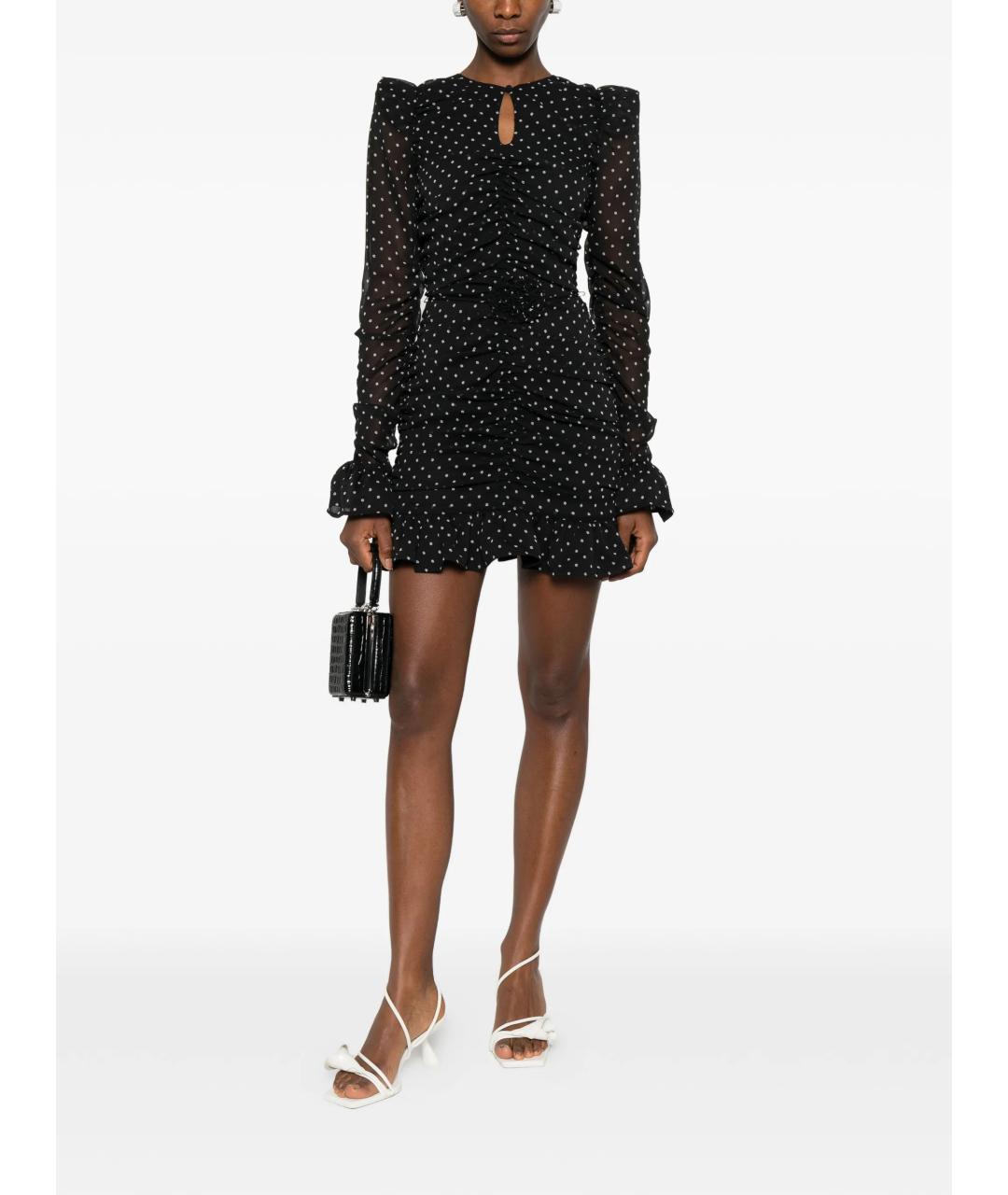 ROTATE Черное полиэстеровое повседневное платье, фото 2