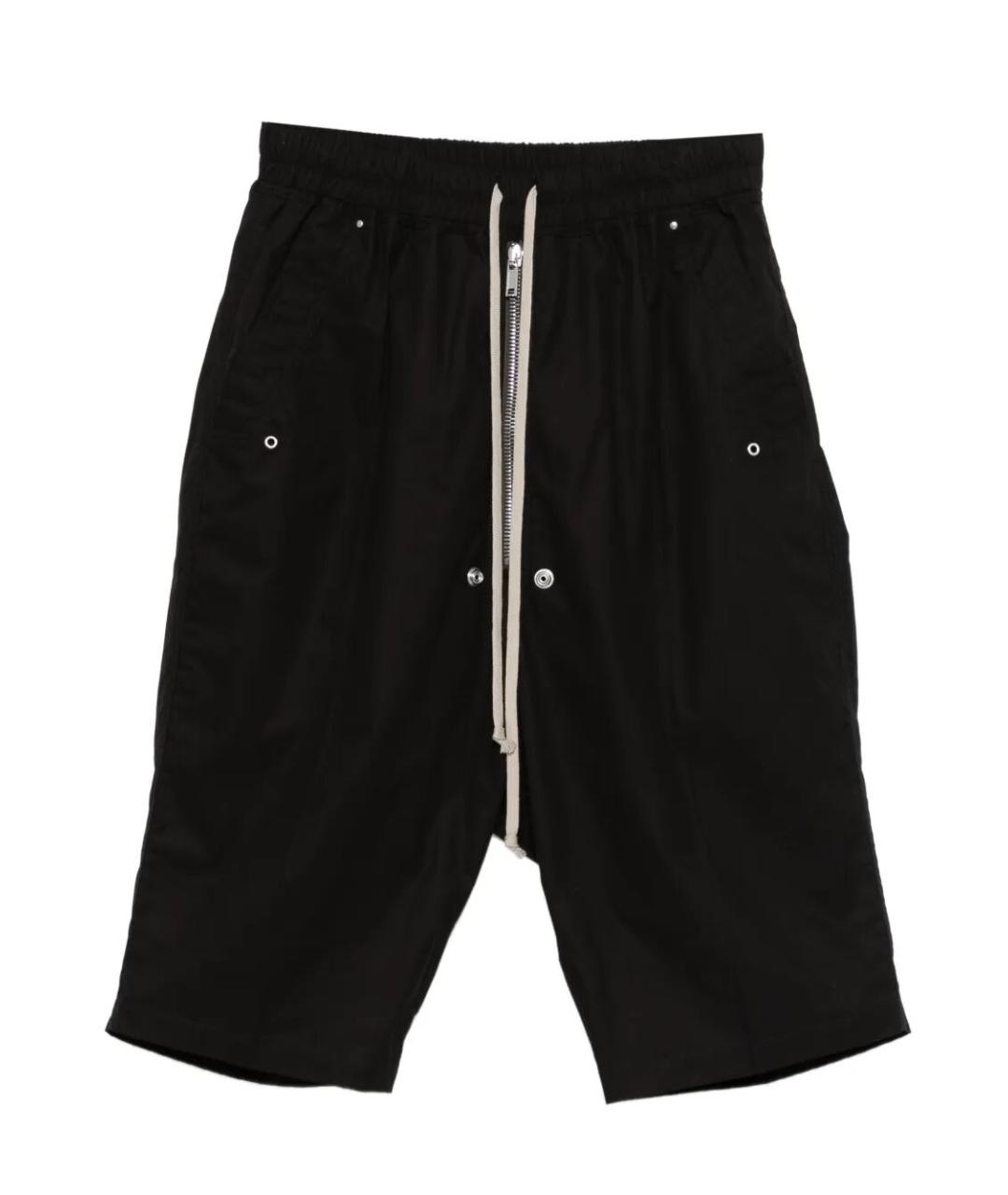 RICK OWENS Черные хлопковые шорты, фото 1