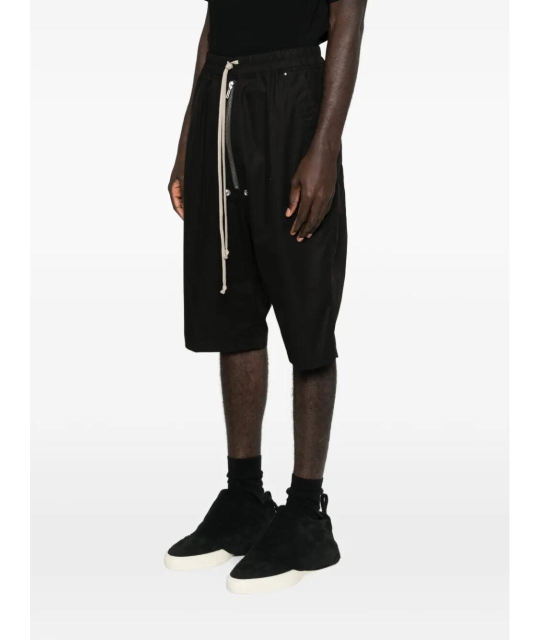 RICK OWENS Черные хлопковые шорты, фото 2