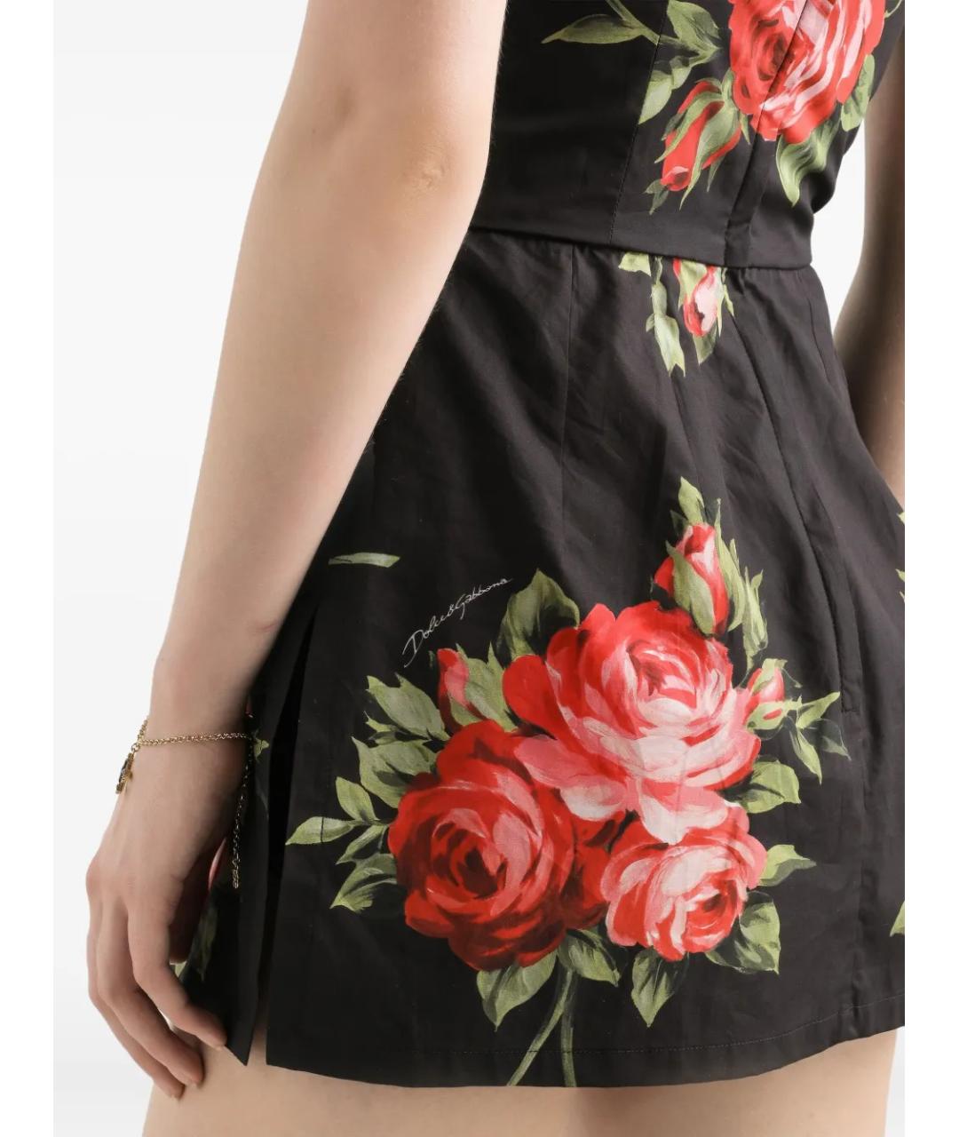 DOLCE&GABBANA Черное хлопковое повседневное платье, фото 5