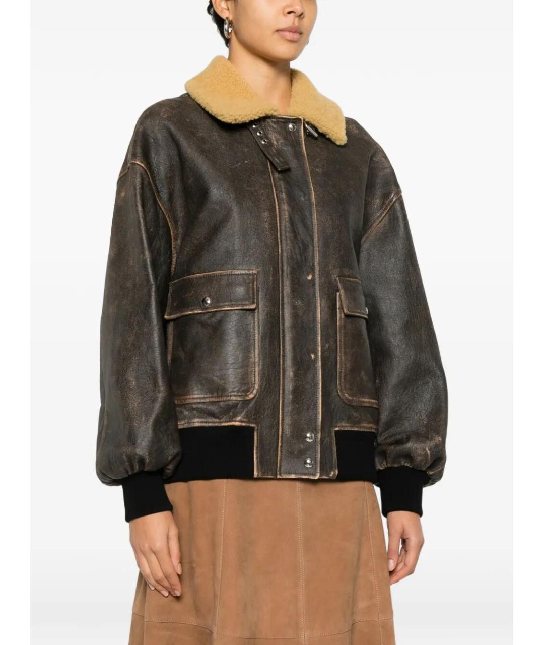 KHAITE Коричневая кожаная куртка, фото 3