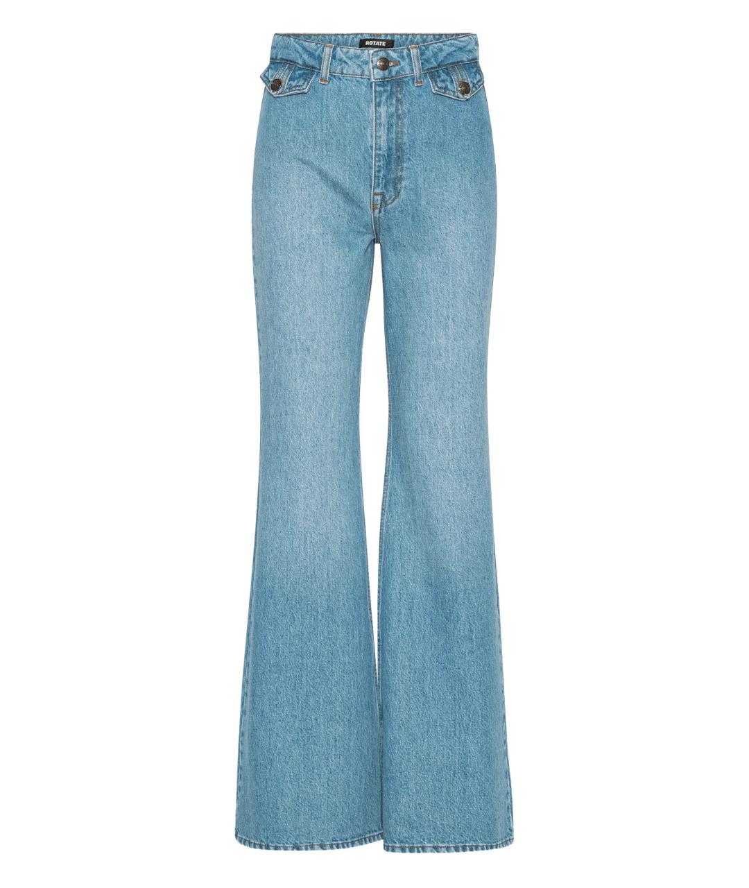 ROTATE Синие хлопковые прямые джинсы, фото 1