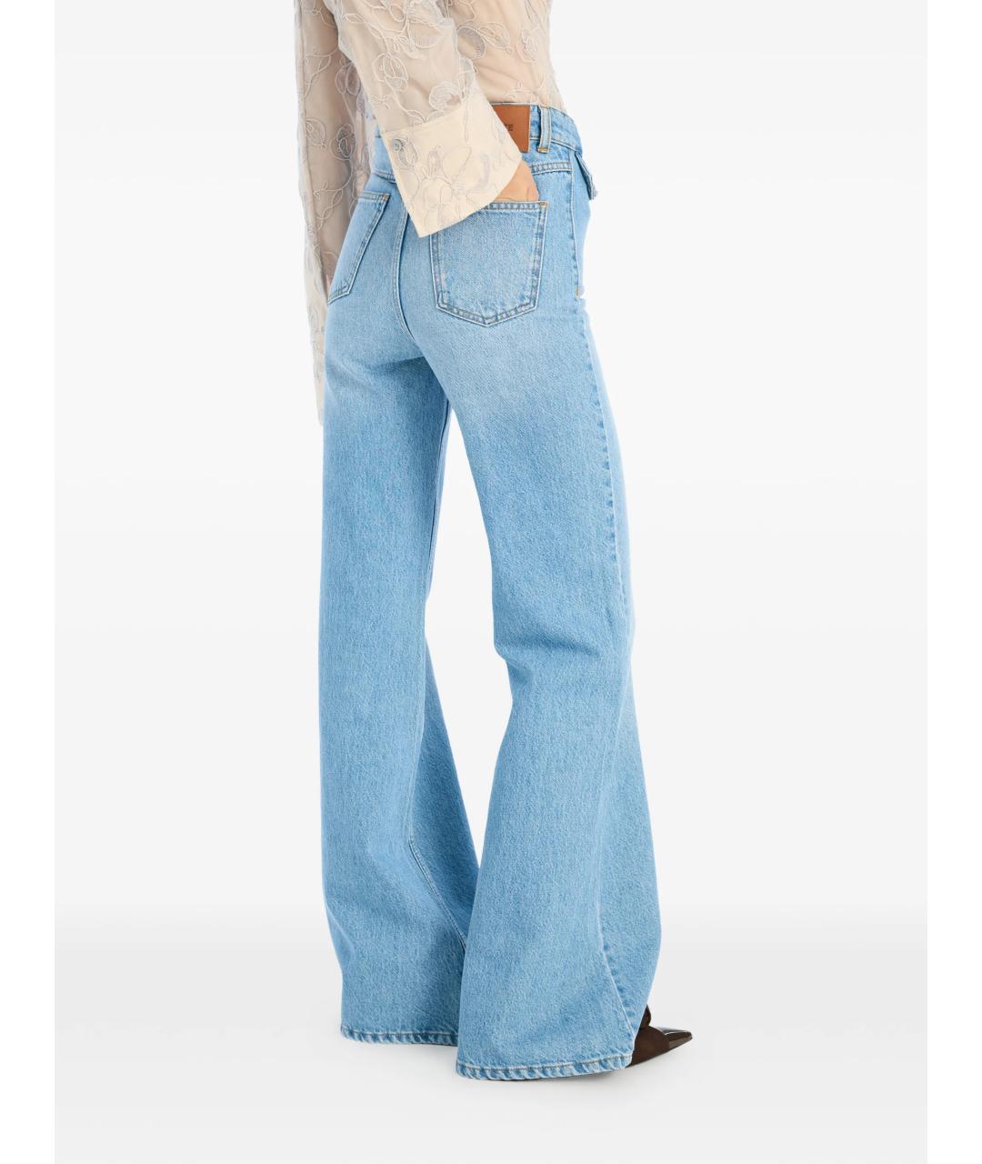 ROTATE Синие хлопковые прямые джинсы, фото 4