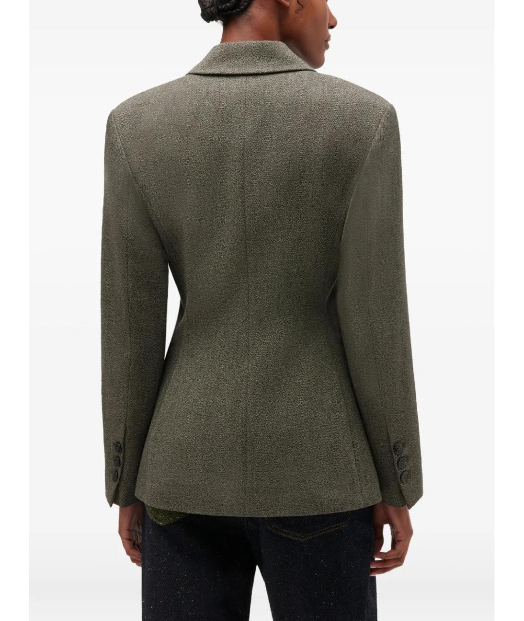 GANNI Зеленый хлопковый жакет/пиджак, фото 4