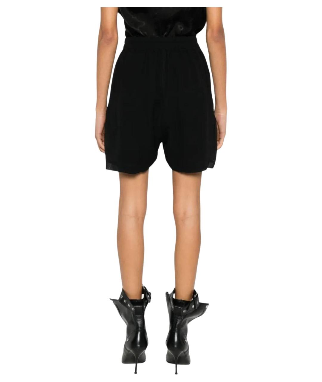 RICK OWENS Черные шелковые шорты, фото 4